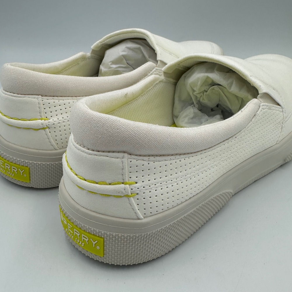 Sperry Halyard PlushStep Slip On Sneaker Shoes Mens 10M White Coastal Preppy NIB - Picture 11 of 14